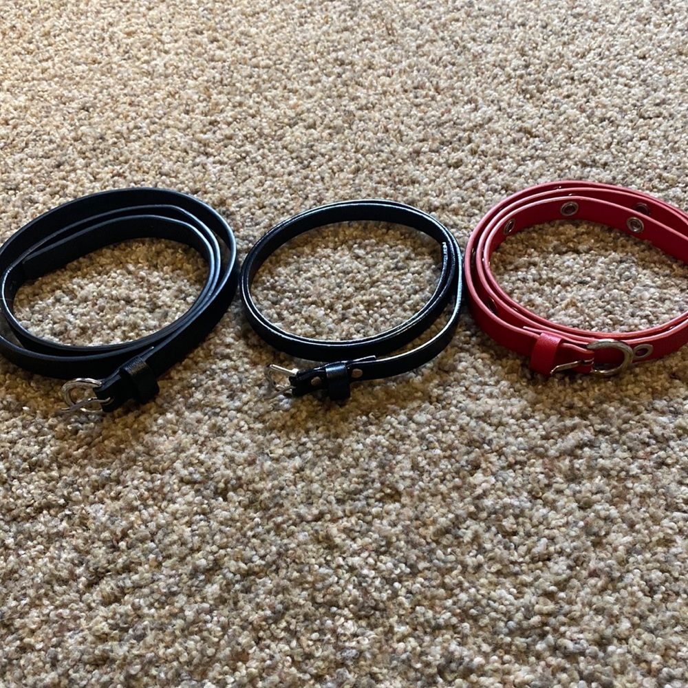 three thin fashion belts